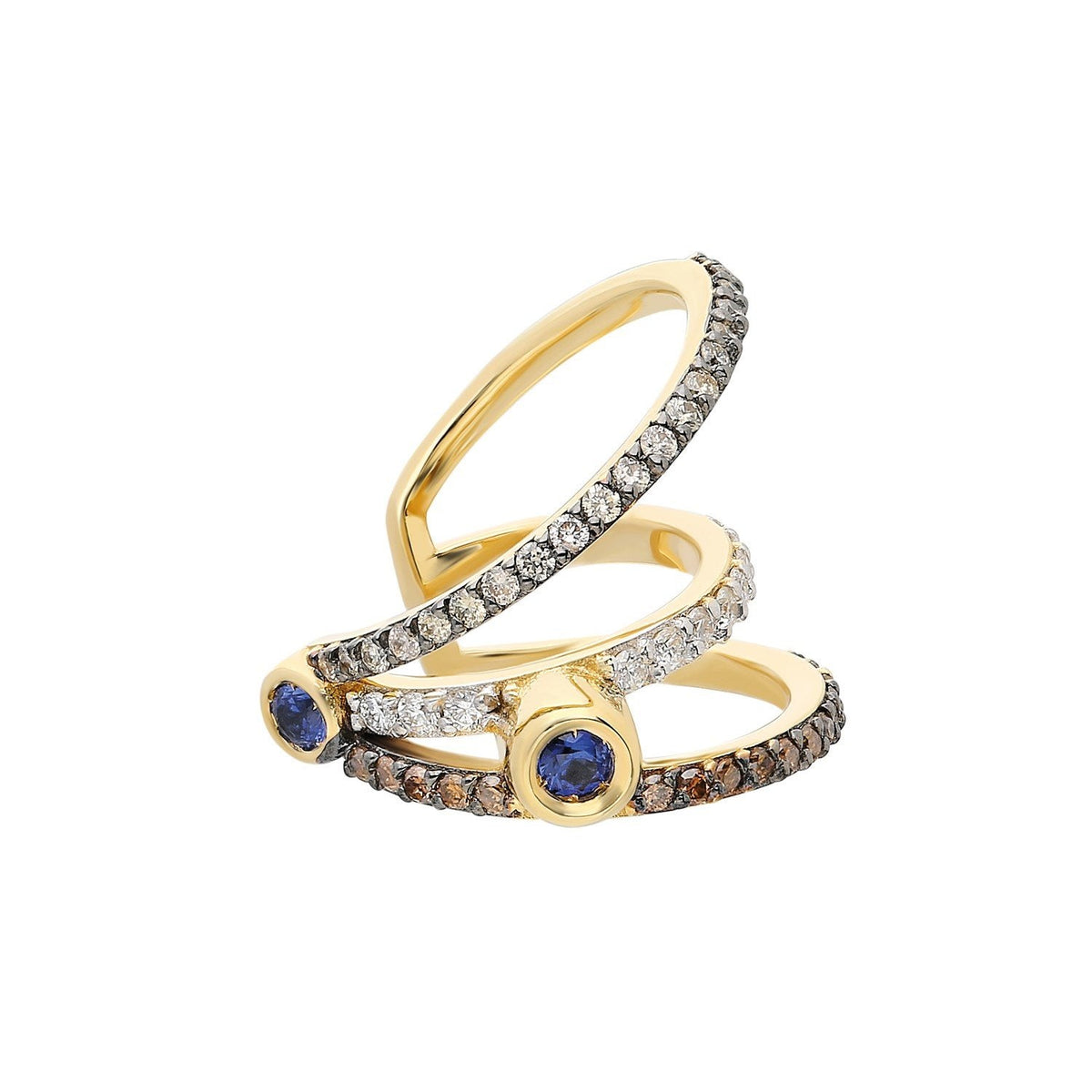 ¡Buenos Días! Triple Ray Diamond and Sapphire Ear Cuff (no piercing)