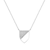SAMPLE SALE Half-shield Necklace in White Gold and White Diamonds