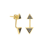 SAMPLE SALE “Emblema” Triangle Single Ear Jacket - Yellow Gold and Champagne Diamonds