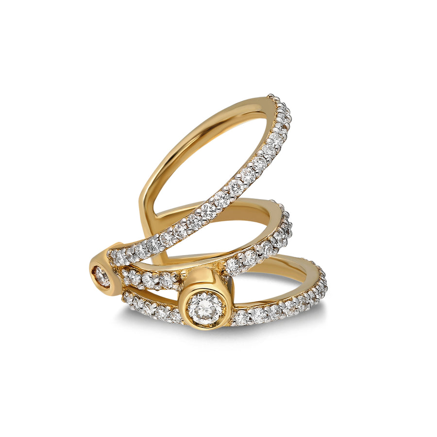 ¡Buenos Días! “Gala” Triple Ray White Diamond Ear Cuff (no piercing)