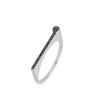 ¡Buenos Días! “Horizon” Ray Ring in White Gold with Black Diamonds