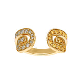 “Txirimiri” Citrine and Champagne Diamond Bling Ring - Limón