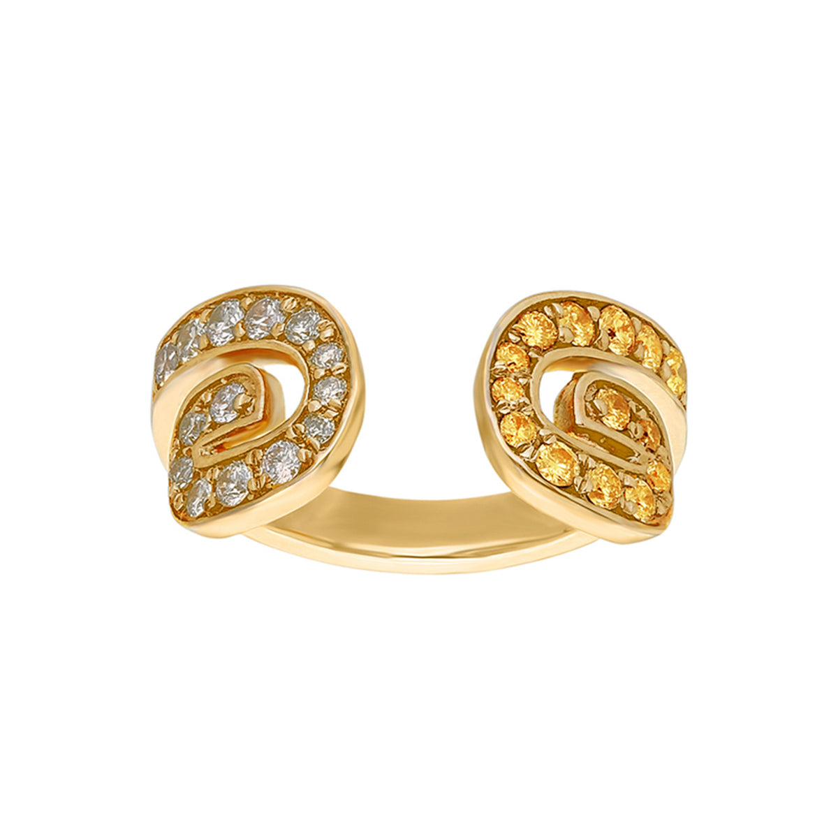 “Txirimiri” Citrine and Champagne Diamond Bling Ring - Limón