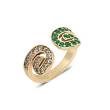 “Txirimiri” Emerald and Champagne Diamond Bling Ring - Selva