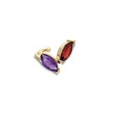 “Tú y Yo” Floating Marquise Ear Cuff - Garnet and Amethyst (no piercing)