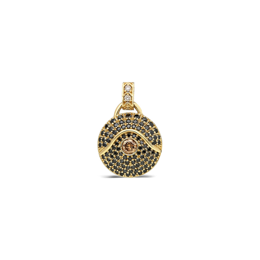 “Acu” Black and Champagne Diamond Pendant