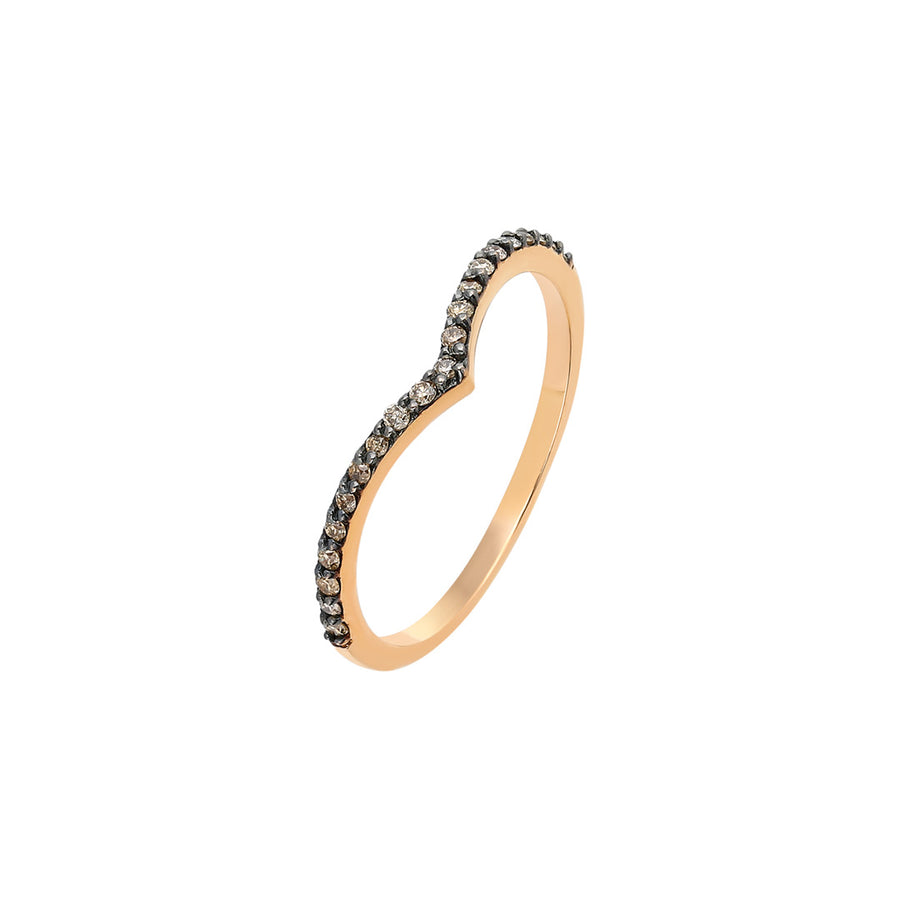 Short “v” Cognac Diamond Ring