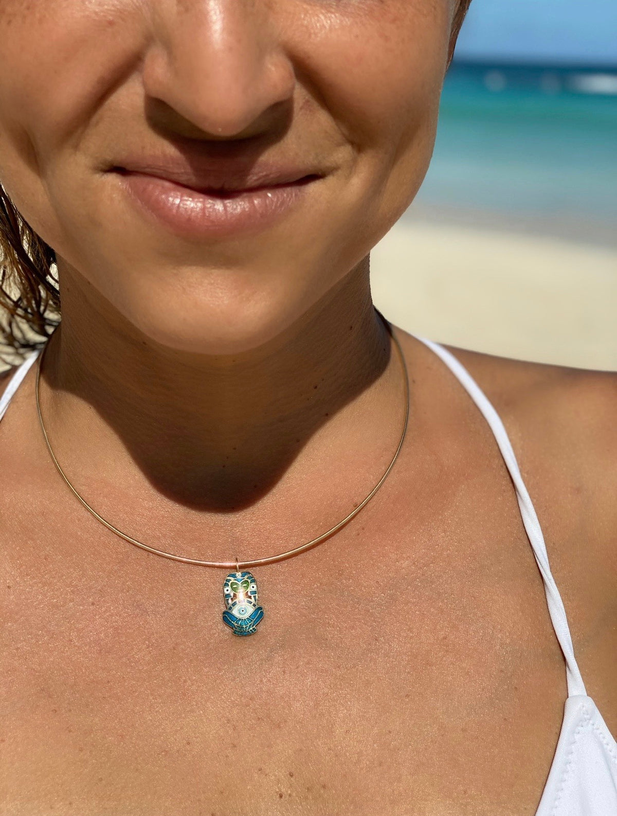 “Atabex” Enamel Pendant - Caribe