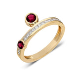 ¡Buenos Días! “Vida” Ring - White Diamonds and Rubies