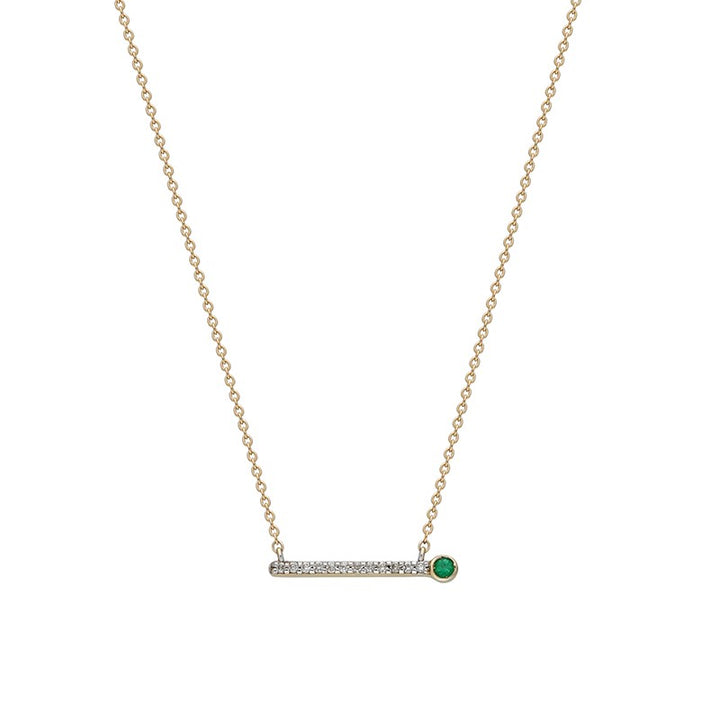 ¡Buenos Días! Small Ray Necklace - White Diamonds and Emerald
