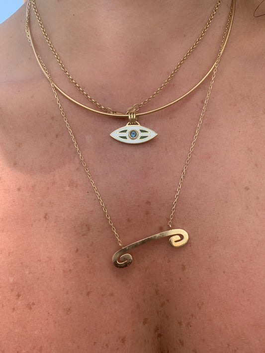 “Macu” Enamel and Topaz Caribbean Eye Pendant - Antilles