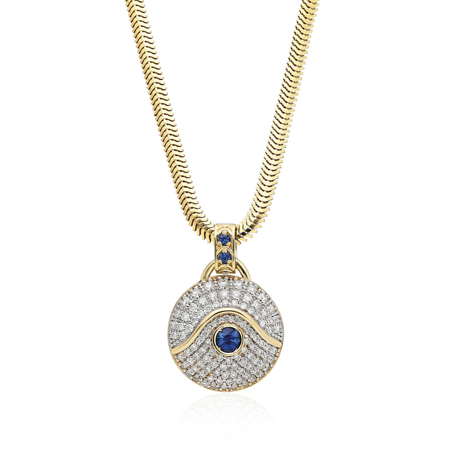 “Acu” White Diamond and Blue Sapphire Pendant