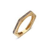 “Baira” Hexagonal Ring - Blue Sapphires