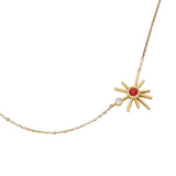 ¡Buenos Días! Mini Sun Necklace - Orange Sapphire and Diamond