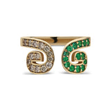 “Txirimiri” Emerald and Champagne Diamond Bling Ring - Selva