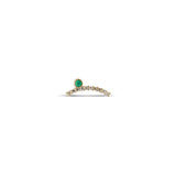 “Acu” Wink Single Stud - Champagne Diamonds and Emerald