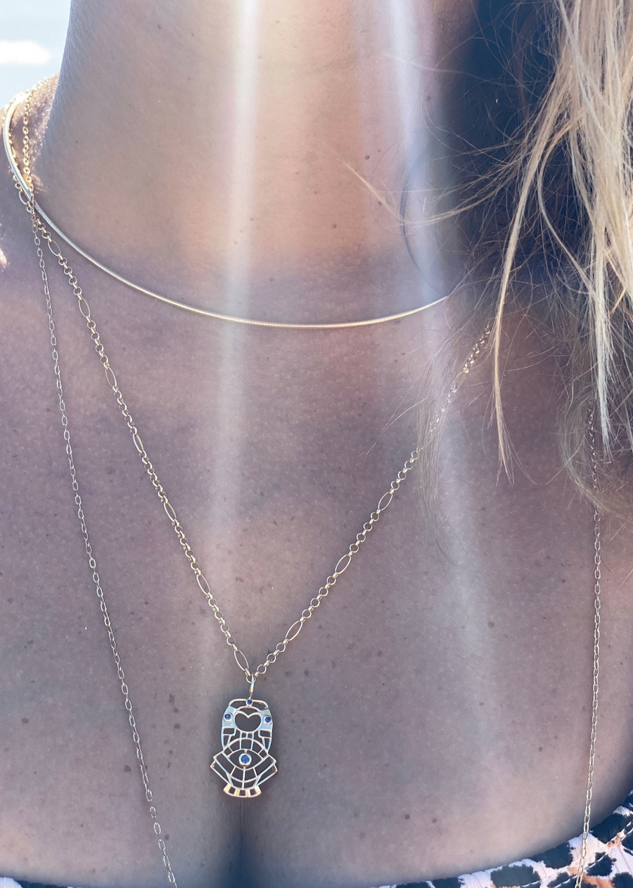 “Atabex” Cutout Pendant - Sapphire Sea