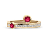 ¡Buenos Días! “Vida” Ring - White Diamonds and Rubies