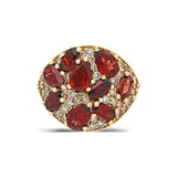 "Coa" Champagne Diamonds and Garnet Ring