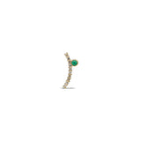 “Acu” Wink Single Stud - Champagne Diamonds and Emerald