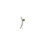 “Acu” Wink Single Stud - Champagne Diamonds and Emerald