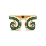 “Txirimiri” Enamel Cuff Ring - Green