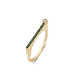 SAMPLE SALE ¡Buenos Días! “Horizon” Ray Ring in Yellow Gold with Tsavorites