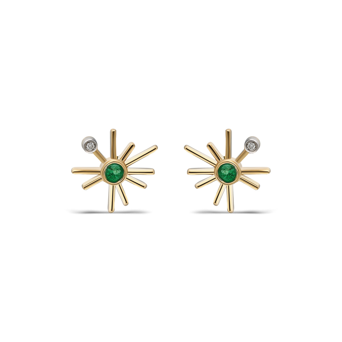 ¡Buenos Días! Mini Sun Stud Earring - Emerald