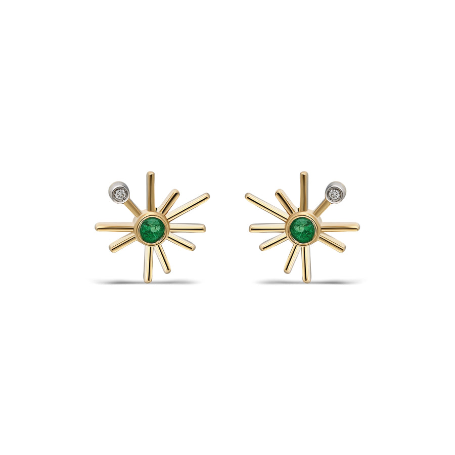 ¡Buenos Días! Mini Sun Stud Earring - Emerald