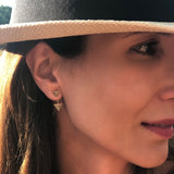 SAMPLE SALE “Emblema” Triangle Single Ear Jacket - Yellow Gold and Champagne Diamonds