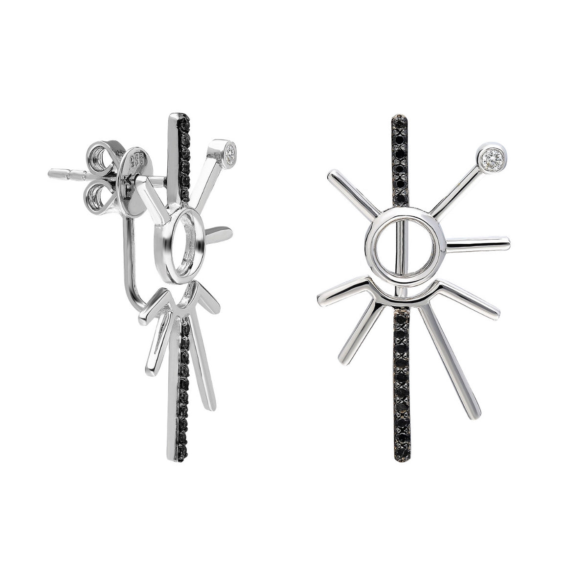 ¡Buenos Días! White Gold and Diamond Ear Jacket