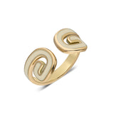 “Txirimiri” Enamel Cuff Ring - Cream