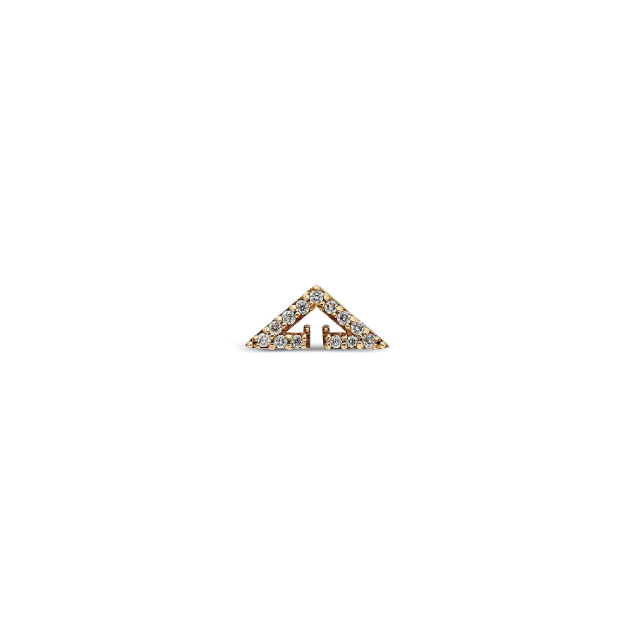 “Baira” Single Piercing Stud - Champagne Diamonds
