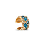 “Coa” Ear Cuff - Champagne Diamonds and Blue Topaz (no piercing)