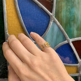 “Txirimiri” Citrine and Champagne Diamond Bling Ring - Limón