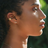 “Caona” Pattern Solid Gold Ear Cuff (no piercing)