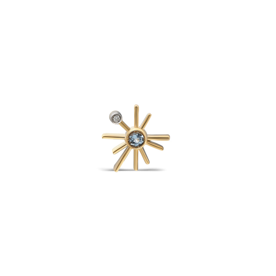¡Buenos Días! Mini Sun Stud Earring - Aquamarine