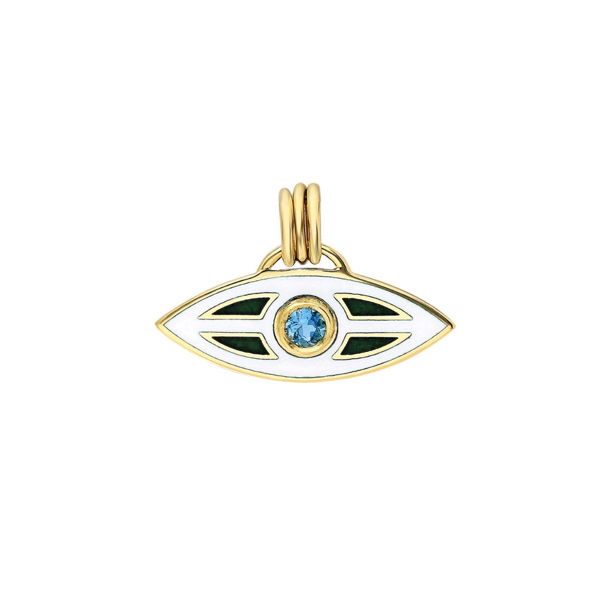 “Macu” Enamel and Topaz Caribbean Eye Pendant - Antilles