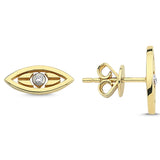 “Mini Macu” Yellow Gold and Diamond Evil Eye Stud Earring