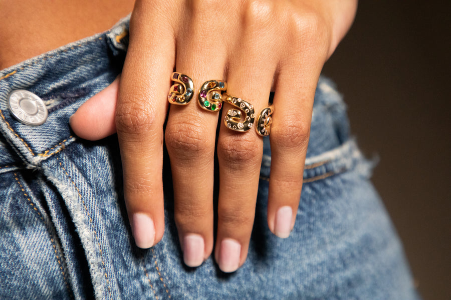 Txirimiri “Carnaval” Multi-Gemstone Ring - Rose Gold