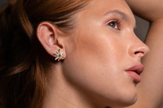 ¡Buenos Días! “Luz” Earring - Green Tsavorites