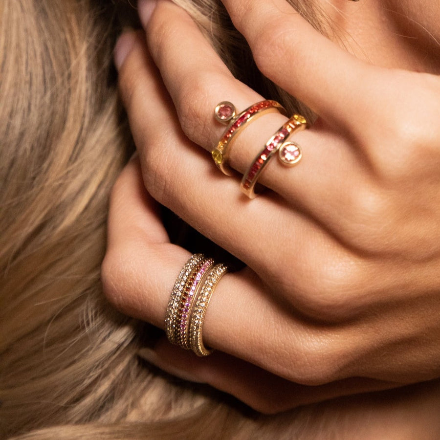 “Eterno” Pavé Ring - Champagne Diamonds