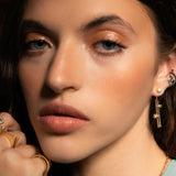 ¡Buenos Días! XL Triple Ray Diamond and Sapphire Ear Cuff (no piercing)