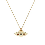 “Macu” Enamel Caribbean Eye Pendant - Cream