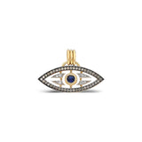 “Macu” Caribbean Eye Pendant - Diamonds and Blue Sapphire hi