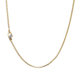 SAMPLE SALE Medium Box Chain with Pavé Parrot Lock - White Diamond and Pink Sapphires