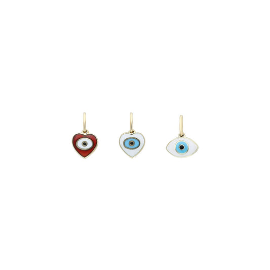 Mini Evil Eye Pendant - Enamel on 14K Gold