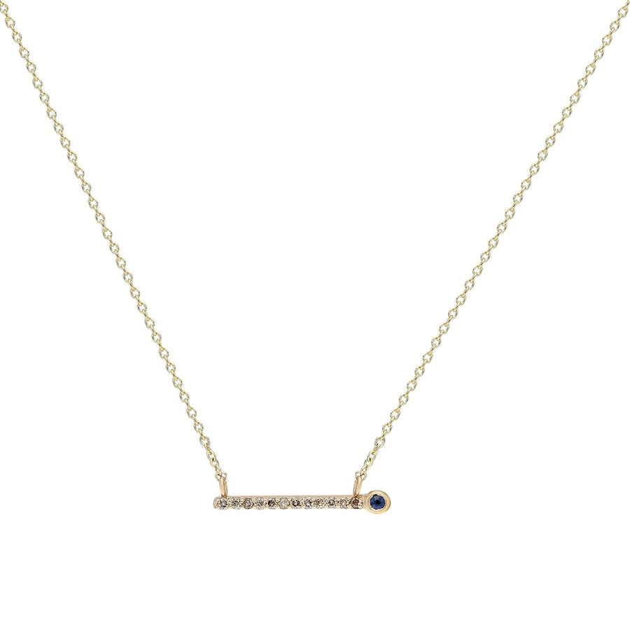 ¡Buenos Días! Small Ray Necklace - Champagne Diamonds and Sapphire