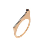 ¡Buenos Días! “Reach” Ray Ring in Rose Gold with Cognac Diamonds and Sapphire