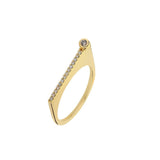 SAMPLE SALE ¡Buenos Días! “Reach” Ray Ring in Yellow Gold with Champagne Diamonds - SIZE 7